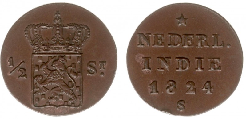 Nederlands-Indië - Nederlands-Indisch Gouvernement (1816-1949) - 1/2 Stuiver 182...