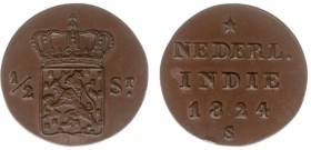 Nederlands-Indië - Nederlands-Indisch Gouvernement (1816-1949) - 1/2 Stuiver 1824 mmt. S (Scho. 640) - PR/UNC