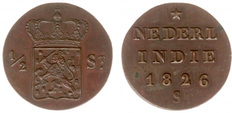 Nederlands-Indië - Nederlands-Indisch Gouvernement (1816-1949) - 1/2 Stuiver 182...