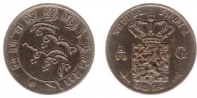 Nederlands-Indië - Nederlands-Indisch Gouvernement (1816-1949) - 1/10 Gulden 1854 (Scho. 757) met gepolijste stempels geslagen - Proof / zeldzaam