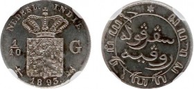 Nederlands-Indië - Nederlands-Indisch Gouvernement (1816-1949) - 1/10 Gulden 1893 (Scho. 827) - in NGC slab PF 64
