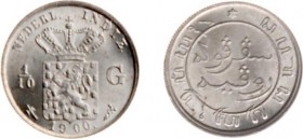 Nederlands-Indië - Nederlands-Indisch Gouvernement (1816-1949) - 1/10 Gulden 1900 (Scho. 830) - FDC / met originele muntkleur