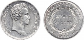 Nederlands-Indië - Nederlands-Indisch Gouvernement (1816-1949) - 1/4 Gulden 1834 (Scho. 625) - PR