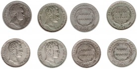 Nederlands-Indië - Nederlands-Indisch Gouvernement (1816-1949) - 1/4 Gulden 1826-1827-1834-1840 (Scho. 623-624-625-627) - Totaal 4 stuks in gem. ZF