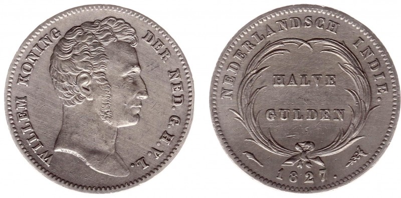 Nederlands-Indië - Nederlands-Indisch Gouvernement (1816-1949) - 1/2 Gulden 1827...