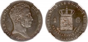 Nederlands-Indië - Nederlands-Indisch Gouvernement (1816-1949) - 1 Gulden 1840 mmt. Lelie (Scho. 617) - in NGC-slab MS 62 / met mooie patina