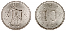 Nederlands-Indië - Nederlands-Indisch Gouvernement (1816-1949) - Japanse bezetting - 10 Sen NE 2604 (1944) (KM66) - Vz: Marionet / Kz: Waardeaanduidin...