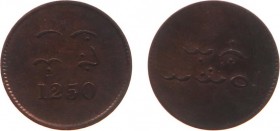 Nederlands-Indië - Munten der Engelschen voor Sumatra, Malakka en Borneo - 1 Kepeng AH 1250 (1834/35) (Scho. 1005 / Pridm. 53) - Vz. In Boeginees schr...