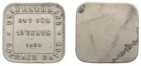 Plantagegeld / Plantation tokens - Goerach Batoe - 10 Cents 1890 (LaBe 84 / LaWe 91) - Square - Obv. Value within square + Unternehmung Goerach Batoe ...