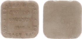 Plantagegeld / Plantation tokens - Goerach Batoe - 10 Cents 1890 (Scho. 1062 / LaBe 84 / LaWe 92) - Square - Obv. Value within square + Unternehmung G...