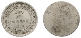 Plantagegeld / Plantation tokens - Hessa - 20 Cents 1888 (LaBe 93 R1 / LaWe 101-102) - Obv. Value within cirkel + Unternehmung Hessa / Rev: Plain - al...