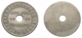 Plantagegeld / Plantation tokens - Poeloe Radja - 20 Cents 1890 (LaBe 164 R2 / LaWe 214) - Obv. Value within cirkel + Unternehmung Poeloe Radja / Rev:...