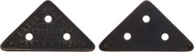 Plantagegeld / Plantation tokens - Tanah Radjah - 1 Dollar 1890 (LaBe 289 R1 / LaWe 440) - Triangular - Obv. Value within triangular + Unternehmung Ta...