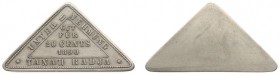 Plantagegeld / Plantation tokens - Tanah Radjah - 20 Cents 1890 (LaBe 291 R1 / LaWe 444-445) - Triangular - Obv. Value within triangular + Unternehmun...