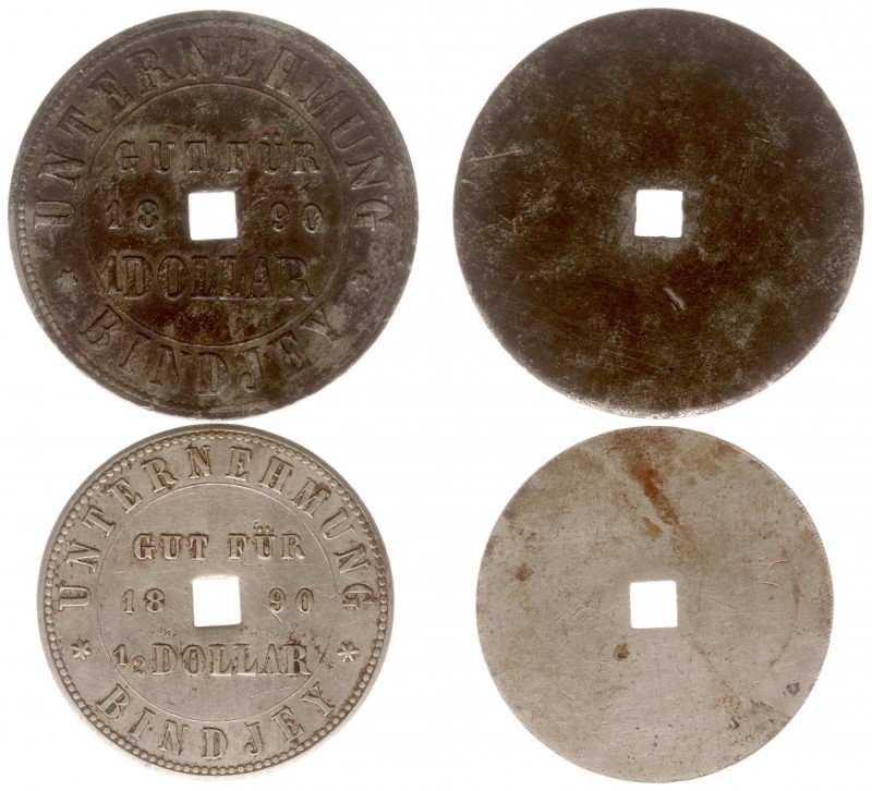 The Akio Seki Collection - Bindjey - 1 Dollar + 1/2 Dollar 1890 (LaBe 41/42 / La...