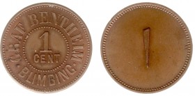 The Akio Seki Collection - Blimbing - 1 cent c.1888 - 1903 (LaBe 50 / LaWe 55b / Scho. -) - Obv. Value. Legend: Graf Bentheim - Blimbing / Rev. Value ...
