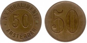 The Akio Seki Collection - Different Dutch East Indies and Asian tokens - Puralimento Amsterdam - 50 cent unknown (LaWe 568 / SS - Pridm. - / Scho. -)...