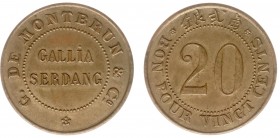 The Akio Seki Collection - Gallia - 20 cents 1890 - c.1896 (LaBe 79 / LaWe 80 / Scho. -) - Obv. Gallia Serdang in two lines. Legend : G. de Montbrun &...