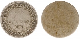 The Akio Seki Collection - Kisaran - 10 cents 1888 (LaBe 116a / LaWe 143 / Scho. -) - Obv. Gut für -value- 1888. Legend: Unternehmung Kisaran / Rev. P...