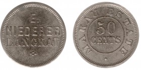 The Akio Seki Collection - Makau - 50 cents c.1893 - c.1900 (LaBe 139 / LaWe 172 / Scho. -) - Obv. In three lines : E - Niederer- Langkat / Rev. Value...