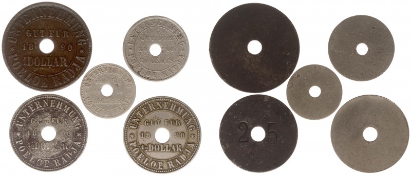 The Akio Seki Collection - Poeloe Radja - 1 Dollar- 1/2 Dollar (2x)- 20 cents-10...