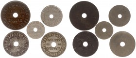 The Akio Seki Collection - Poeloe Radja - 1 Dollar- 1/2 Dollar (2x)- 20 cents-10 cents 1890 (LaBe 162-163-164-165 / LaWe 211a -212/213-214a/b-216/217 ...