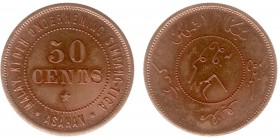 The Akio Seki Collection - Simpang Tiga. Malay Kedeh onderneming Simpang Tiga. Reeded edge. - 50 cents 1890 - 1895 (LaBe 204 / LaWe 290 / Scho. -) - O...