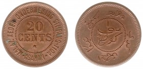 The Akio Seki Collection - Simpang Tiga. Malay Kedeh onderneming Simpang Tiga. Reeded edge. - 20 cents 1890 -1895 (LaBe 205a / LaWe 295 / Scho. -) - O...
