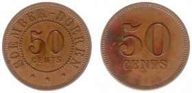 The Akio Seki Collection - Soember Doeren - 50 cents 1892 - c.1910 (LaBe 233 / LaWe 333 / Scho. 1138) - Obv. Value in two lines. Legend : Soember Doer...