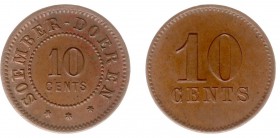 The Akio Seki Collection - Soember Doeren - 10 cents 1892 - c.1910 (LaBe 235 / LaWe 336 / Scho. 1140) - Obv. Value in two lines. Legend : Soember Doer...