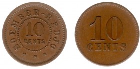 The Akio Seki Collection - Soember Redjo - 10 cents 1892 -c.1910 (LaBe 238 / LaWe 342 / Scho. 1143) - Obv. Value in two lines. Legend: Soember Redjo /...