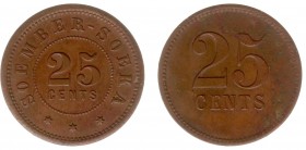 The Akio Seki Collection - Soember Soeka - 25 cents 1892 -c.1910 (LaBe 240a / LaWe 347b / Scho. 1145) - Obv. Value in two lines. Legend : Soember Soek...
