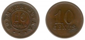The Akio Seki Collection - Soember Soeka - 10 cents 1892 - c.1910 (LaBe 241a / LaWe 350 / Scho. 1146) - Obv. Value in two lines. Legend : Soember Soek...