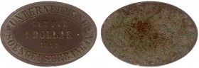 The Akio Seki Collection - Soengei Serbangan - 1 Dollar 1891 (LaBe 282 / LaWe 416 / Scho. -) - Obv. Centre: Gut für - value - Reis - date : in four li...