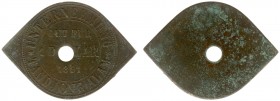 The Akio Seki Collection - Tandjong Alam - 1 Dollar 1891 (Labe 305 / LaWe 460 / Scho. -) - Obv. Eye shaped. Obverse: Gut für - value - date: in three ...