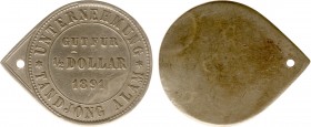 The Akio Seki Collection - Tandjong Alam - 1/2 Dollar 1891 (LaBe 307 / LaWe 464a / Scho. -) - Obv. Eye shaped. Obverse: Gut für - value - date: in thr...