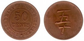 The Akio Seki Collection - British North Borneo - Labuk British North Borneo - 50 cents before 1924 (LaWe 669b / SS 22 / Pridm 40) - Obv. In the centr...