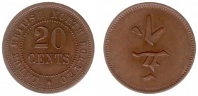 The Akio Seki Collection - British North Borneo - Labuk British North Borneo - 20 cents before 1924 (LaWe 674 / SS 20 / Pridm 41) - Obv. In the centre...