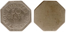 The Akio Seki Collection - British North Borneo - Tenom Rubber Company Limited - 50 cents M unknown (LaWe 782 / SS 70 / Pridm -) - Obv. In the centre,...