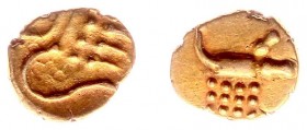 De VOC in Voor-Indië - Cochin - Mallabar Kust - Gouden Cochin of Rasi-Fanam z.j. (ca. 1666-1724) (Scho. 1249 / NWC 1585 / Fr. 1504) - Vz: Verbasterd m...