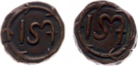 De VOC in Voor-Indië - Ceylon - Kransstuiver z.j. (1660-1720) geslagen te Jafna (Scho. 1290) type C met doornenkroon - ZF