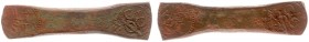 De VOC in Voor-Indië - Ceylon - Halve Larijn of 4¾ Stuiver z.j. (ca. 1785) van 75 mm. Japans staafkoper met afgeplatte uiteinden (Scho. 1295c / KM 32)...