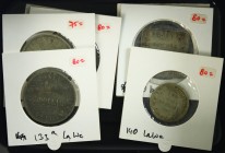 Lot VOC / Dutch Indies - Doosje met lotje plantagetokens 3x Unternehmung Goerach Batoe (LaWe 84, 88, 91) + 4x Unternehmung Kisaran (LaWe 132, 133 (2x)...