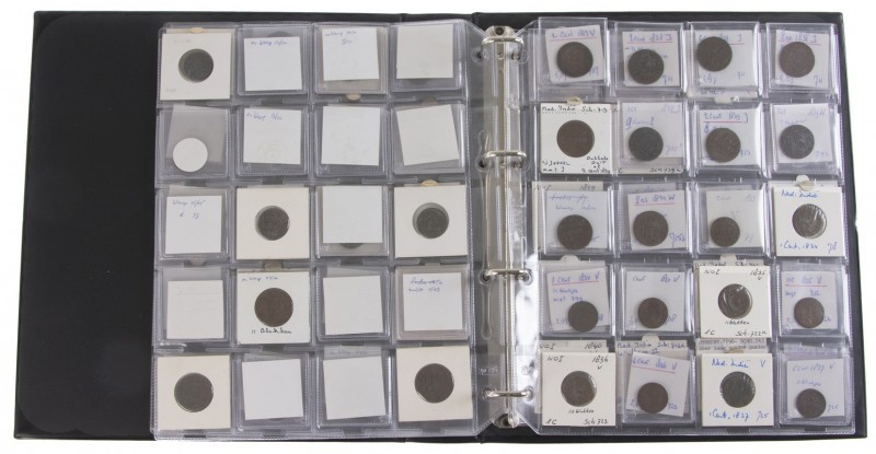 Lot VOC / Dutch Indies - Album met verzameling munten Ned. Indië periode 1815-18...