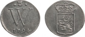 Nederlands West-Indië - 2 Stuiver 1794 (Scho. 1356) - ZF+ / oplage: 30.018 ex / schaars