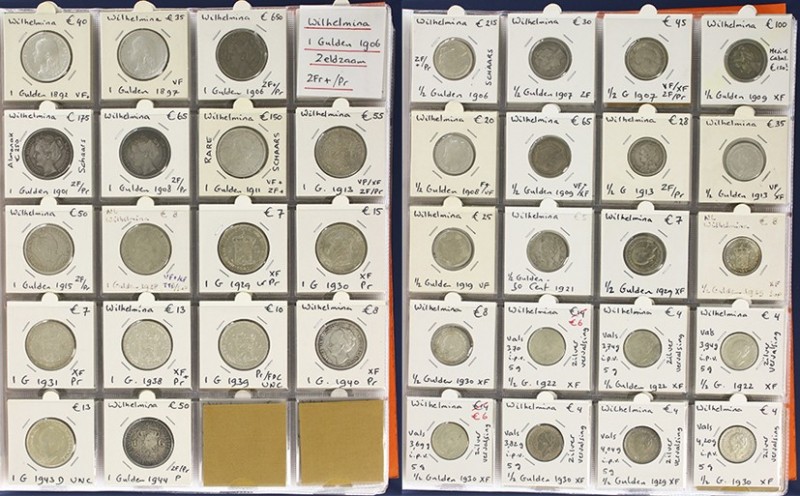 Album met verzameling Koninkrijksmunten in mooie kwaliteit, waaronder 1 Gulden 1...