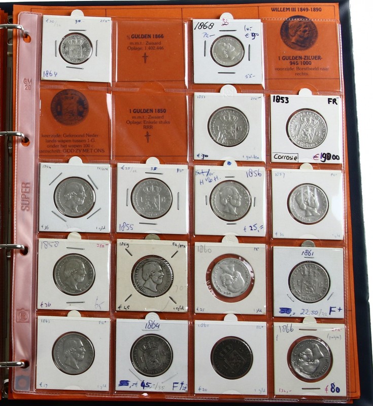 Uitgebreide verzameling Willem III wb. 2½ cent 1886 & 1890 (UNC), 5 cent 1868, 1...