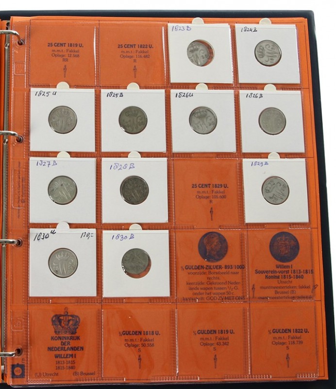 Album met verzameling Koninkrijksmunten periode Willem I