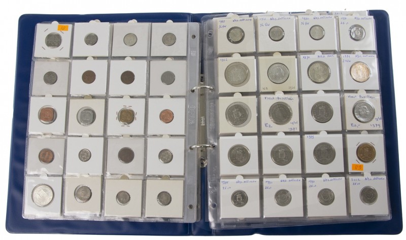 Collectie munten Nederland & Overzee en wereld in 2 albums wb. 25 cent 1892-1903...