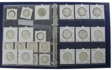 Collectie zilveren munten van de Nederlandse Antillen, totaal 16 stuks wb. veel herdenkingsuitgiften
